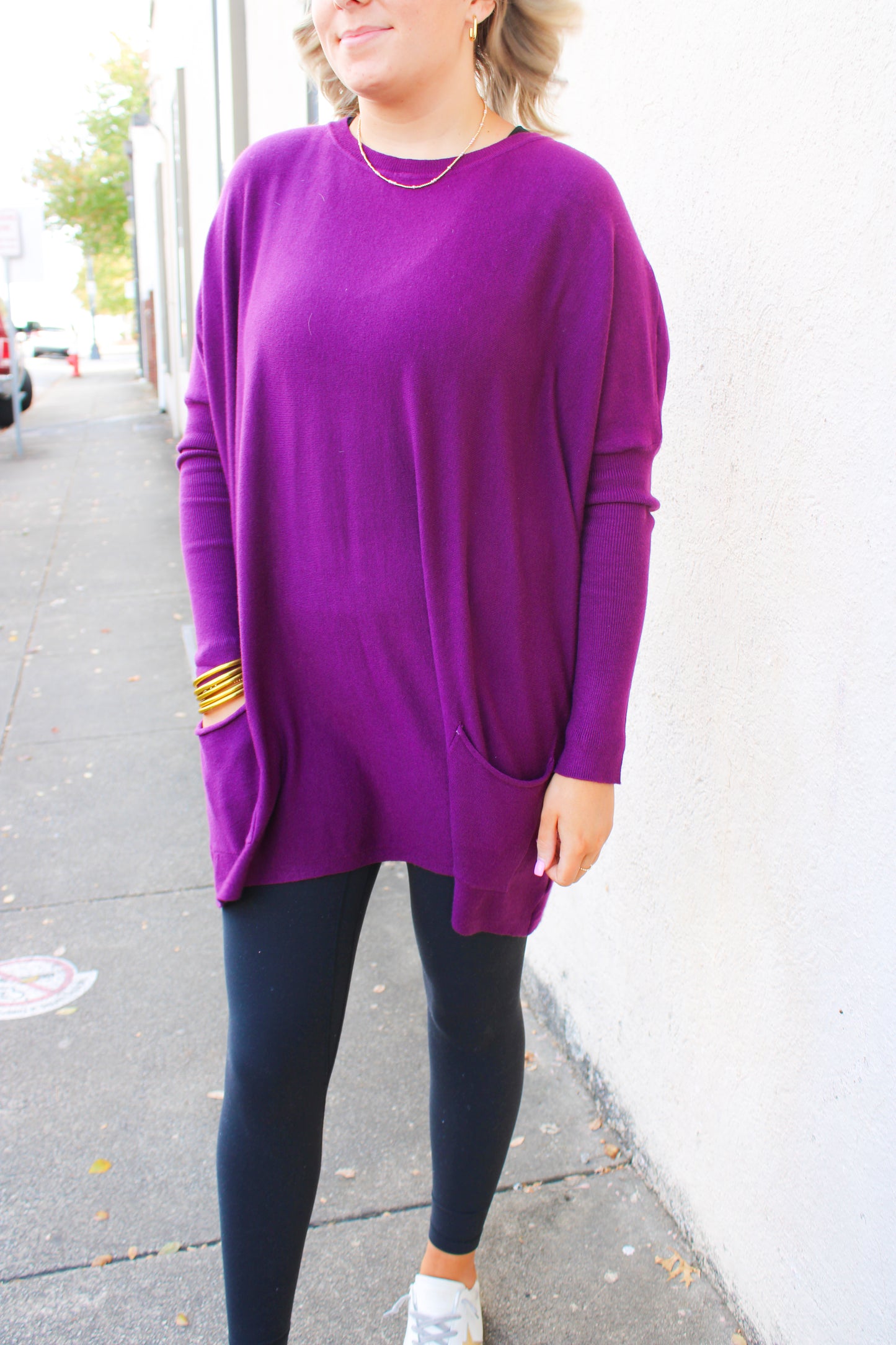 Purple Pocket Sweater