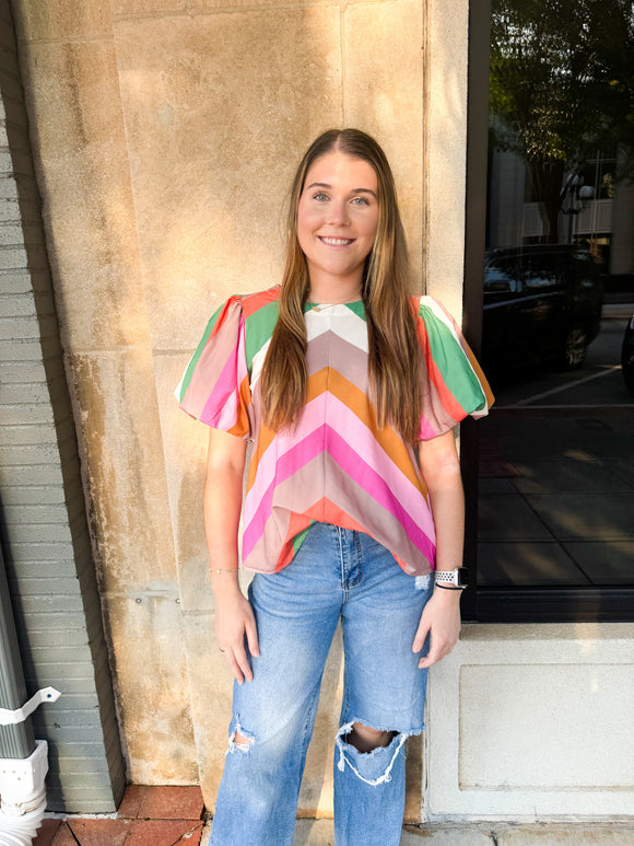 Colorful Fall Stripe Top