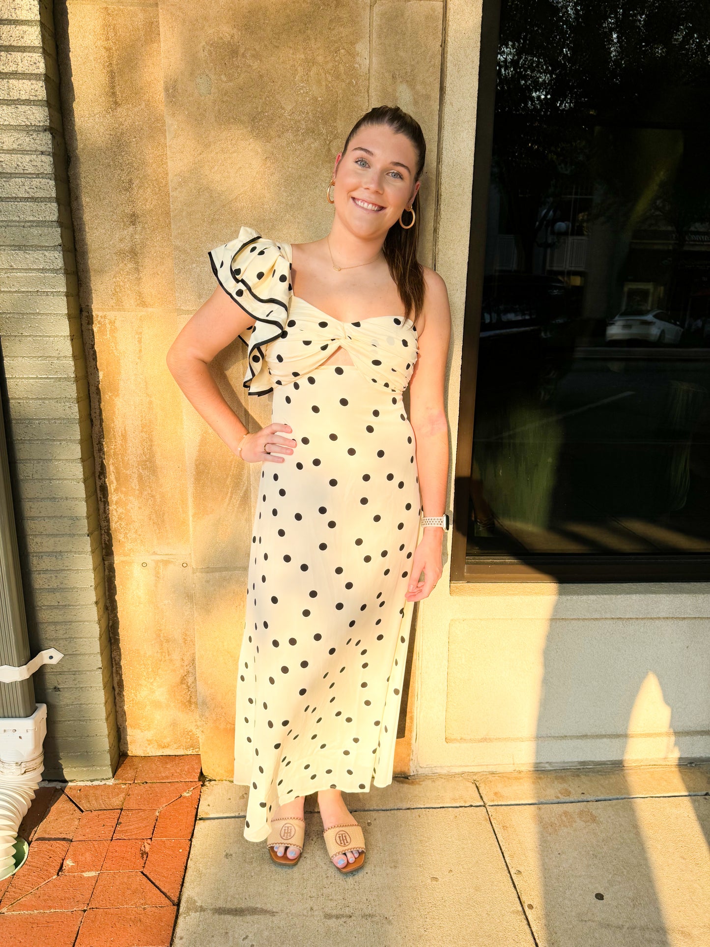 Cream Polka Dot Dress