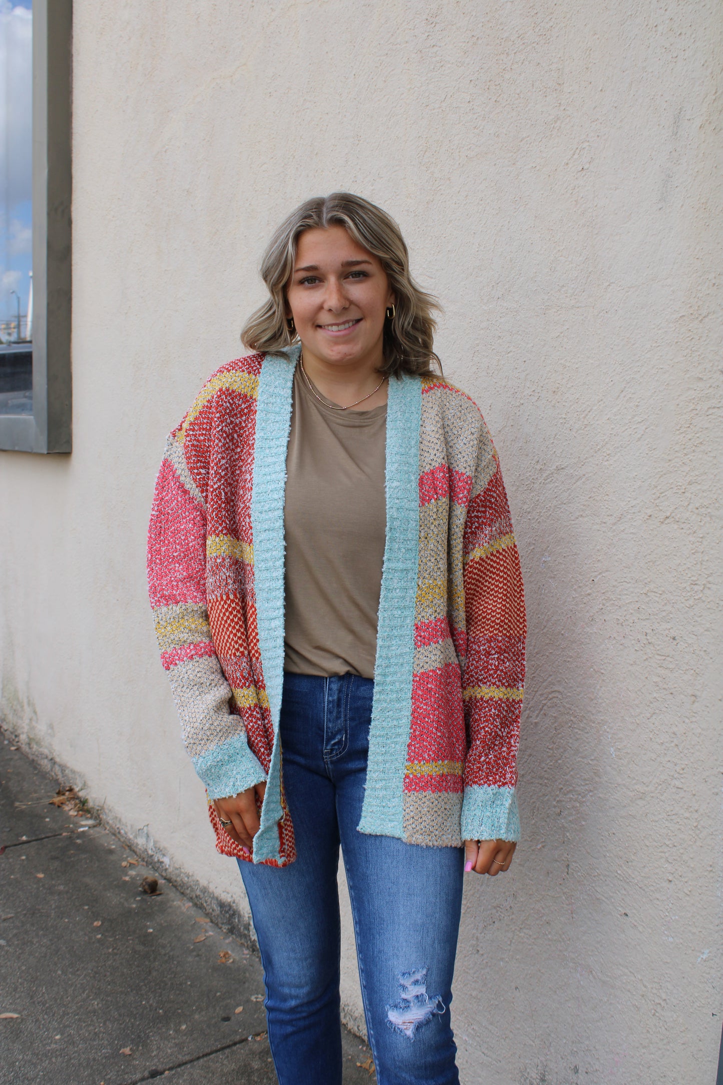 Multicolor Abstract Cardigan