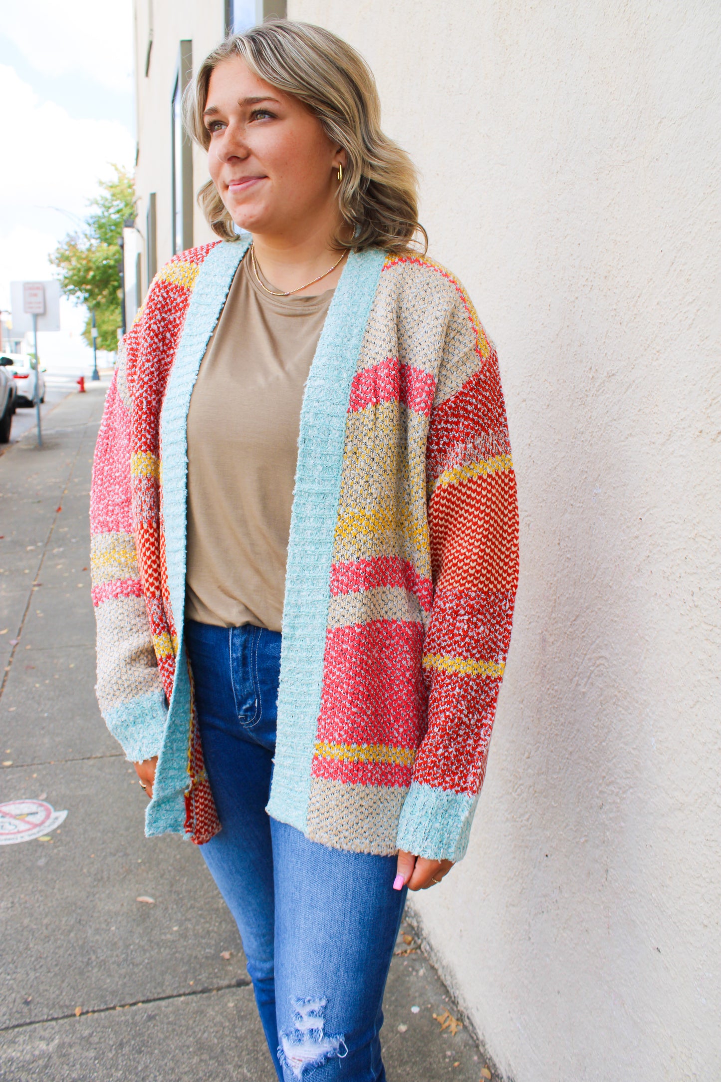 Multicolor Abstract Cardigan