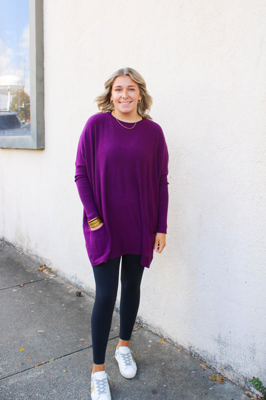 Purple Pocket Sweater