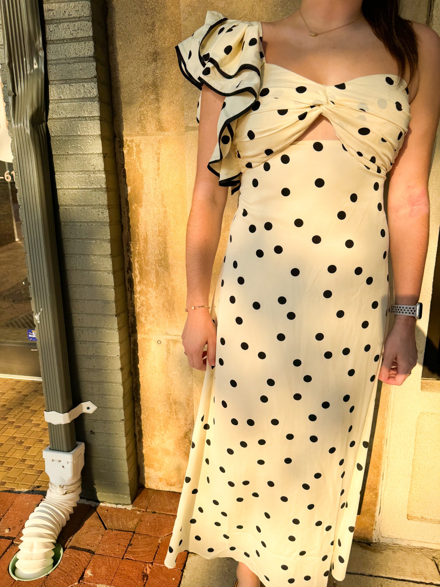 Cream Polka Dot Dress