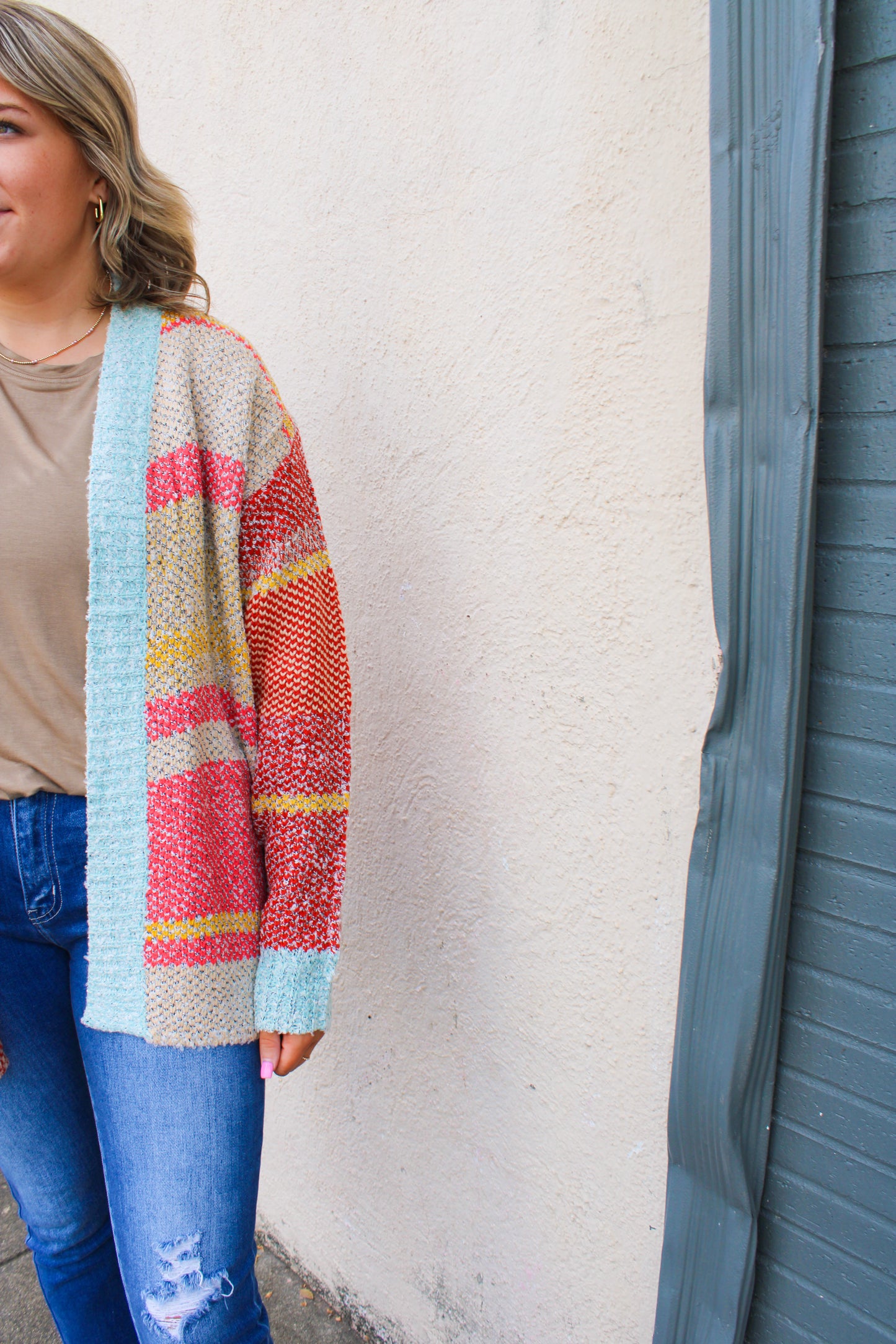 Multicolor Abstract Cardigan