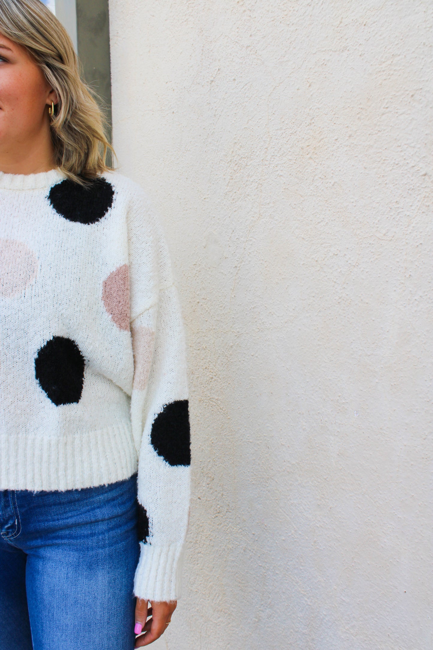 Ivory Polka Dot Sweater