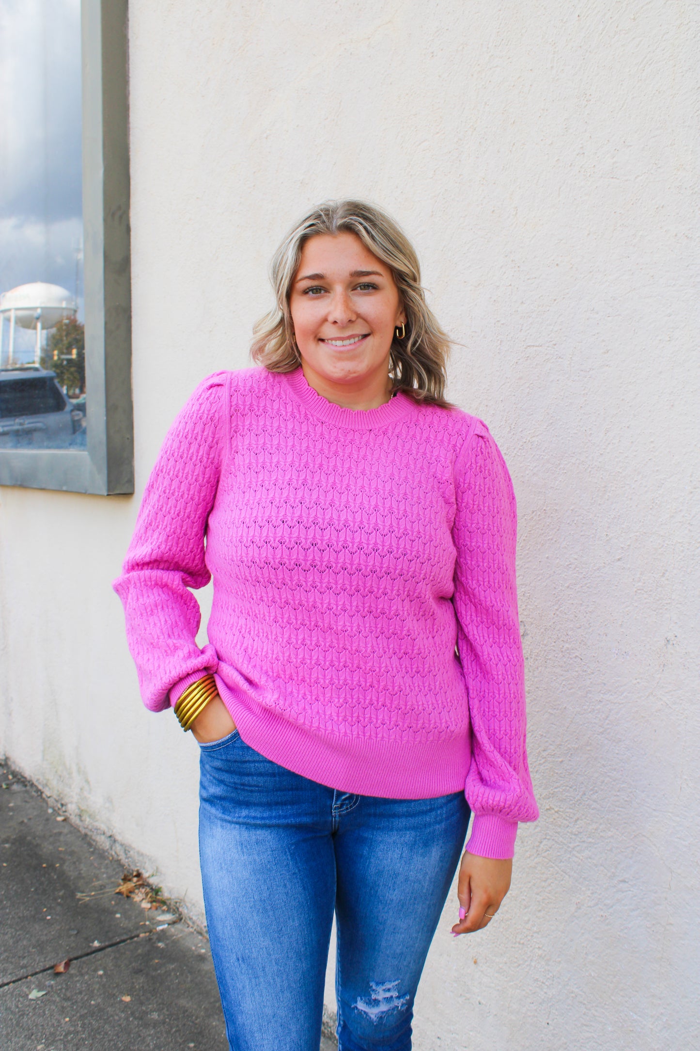 Wild Orchid Scallop Sweater