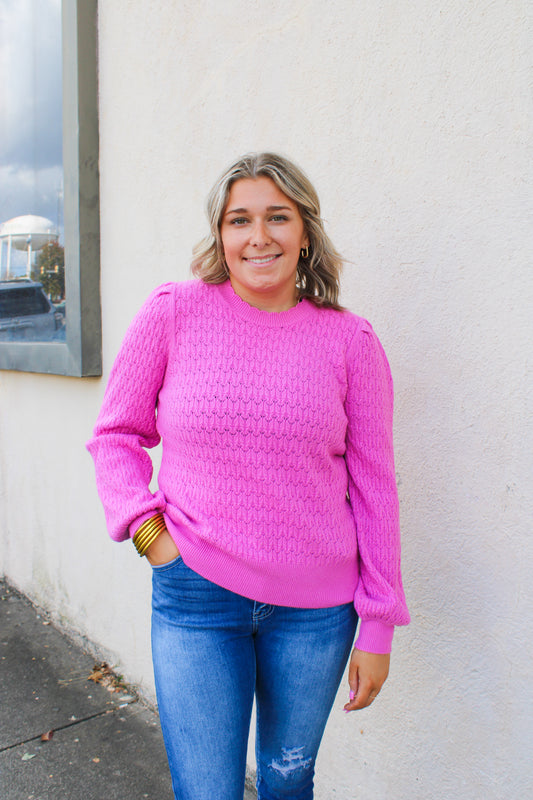 Wild Orchid Scallop Sweater