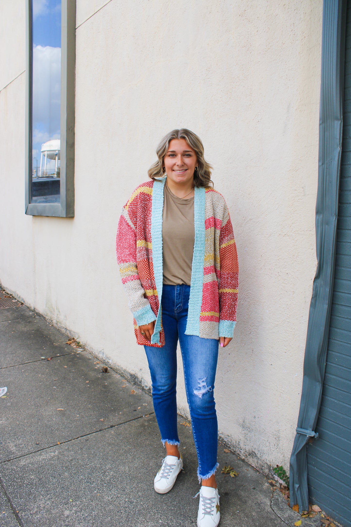 Multicolor Abstract Cardigan