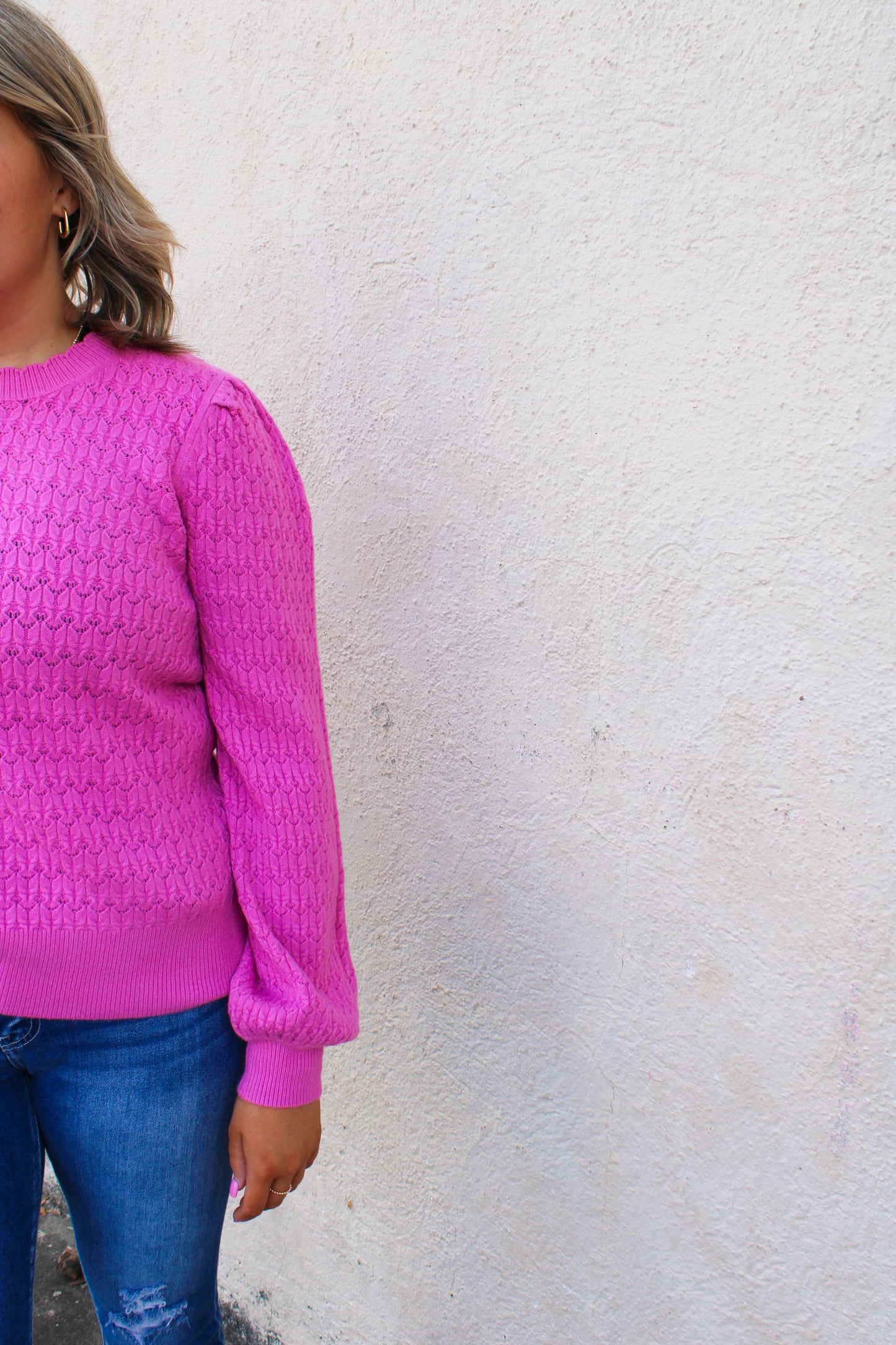 Wild Orchid Scallop Sweater