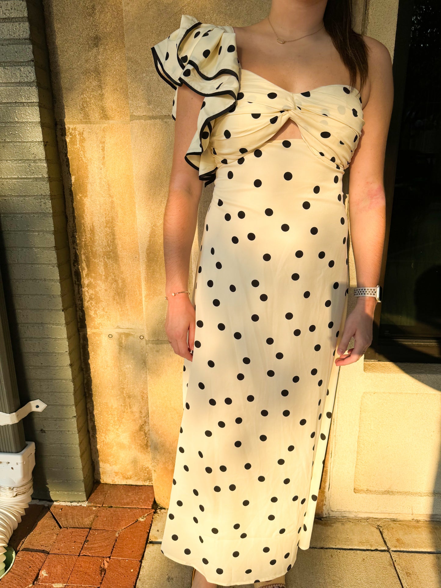 Cream Polka Dot Dress