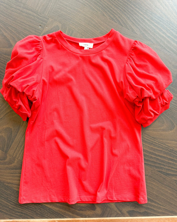 Red Puff Sleeve Top