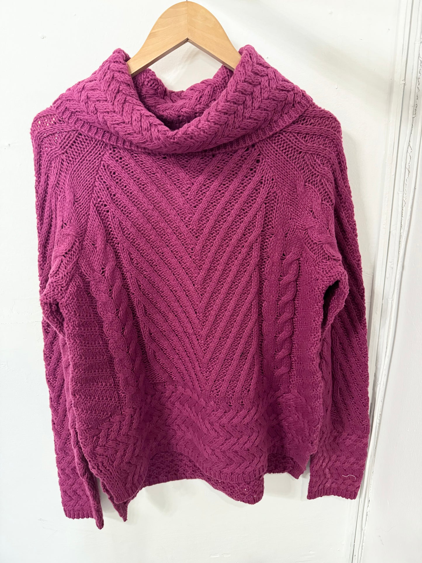 Magenta Cable Knit Sweater