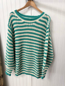 Jade Stripe Knit Sweater