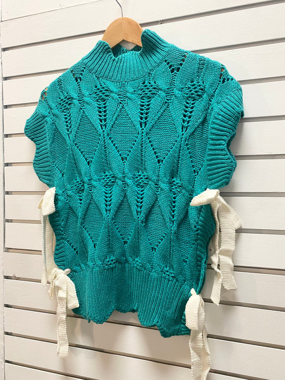 Rosemary Green Tie Sweater Top