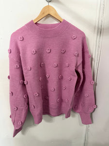 Dusty Lilac Flower Sweater