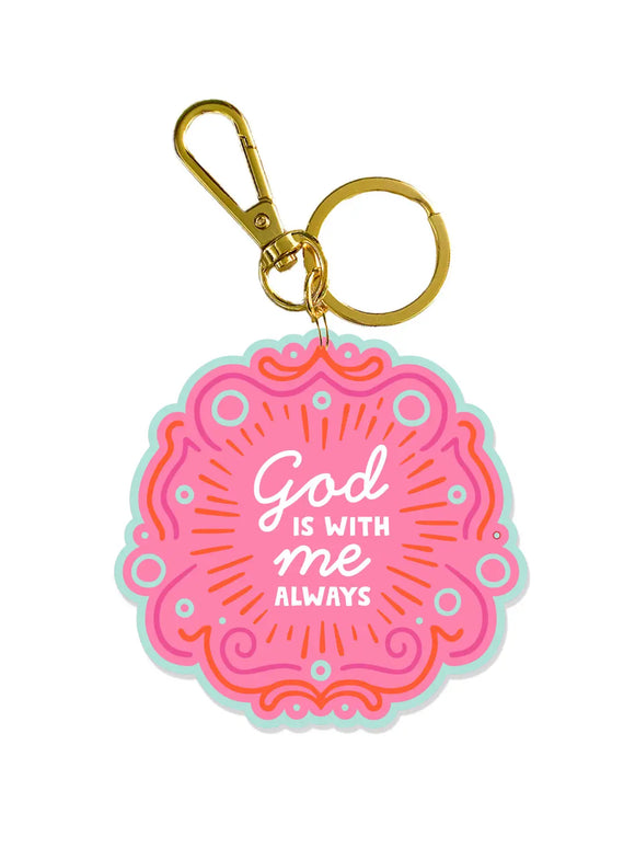 God Is With Me Acrylic Keychain