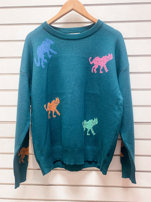 Teal Tiger Sweater