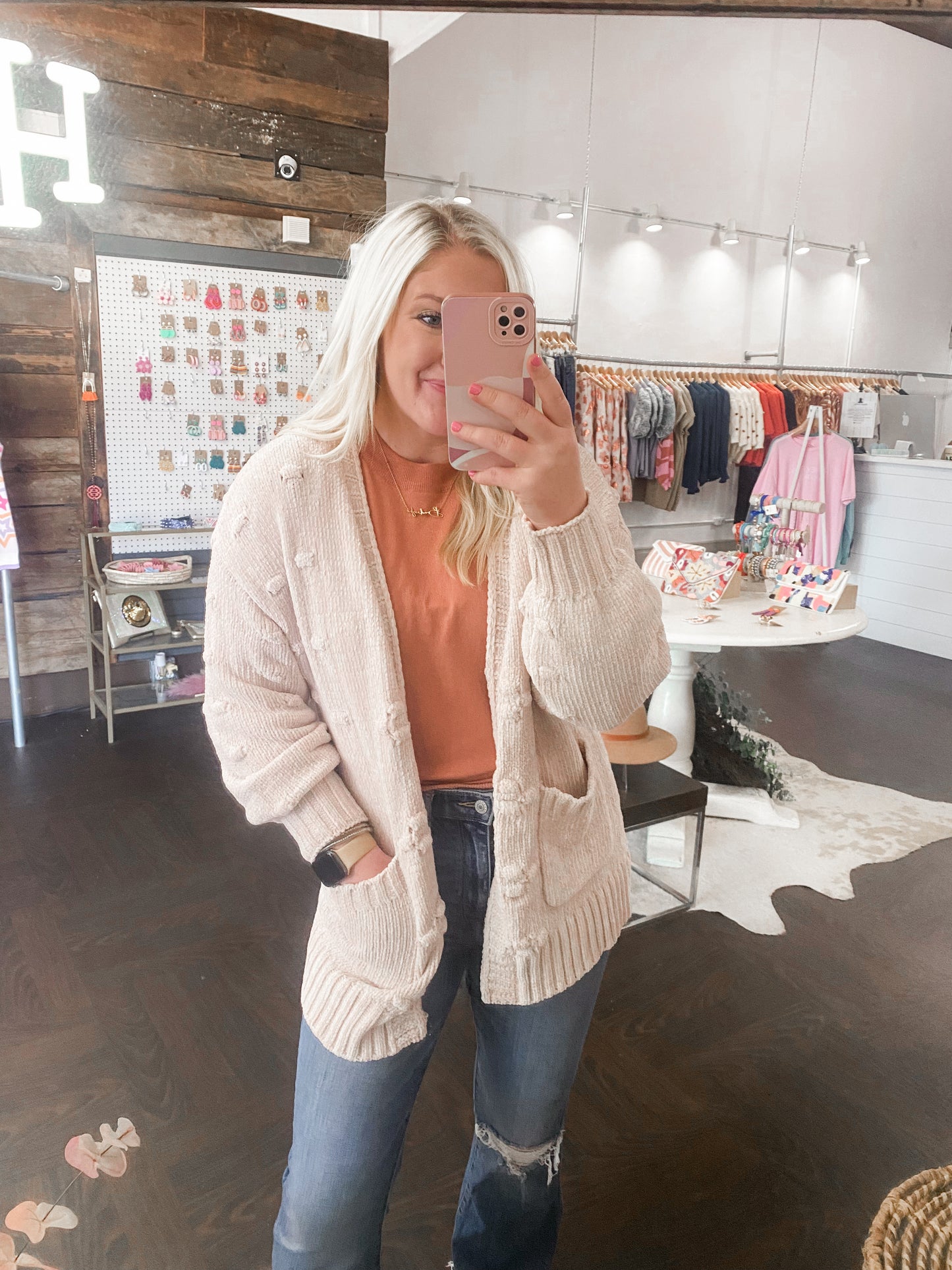 Cream Dot Cardigan