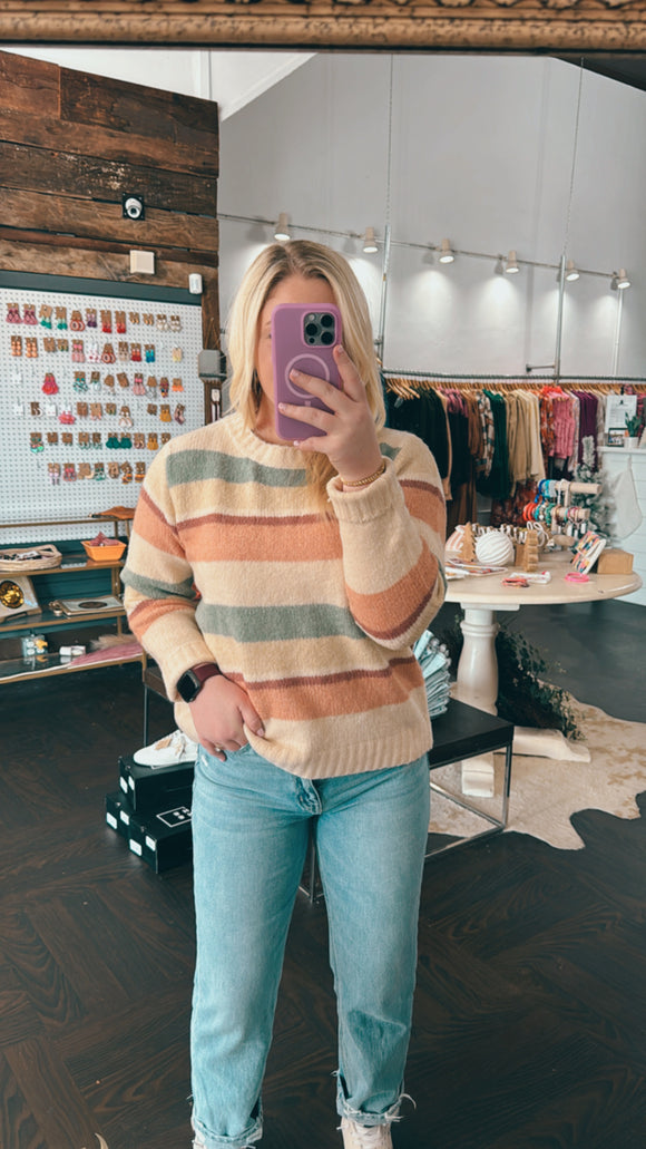 Orange & Rust Stripe Sweater