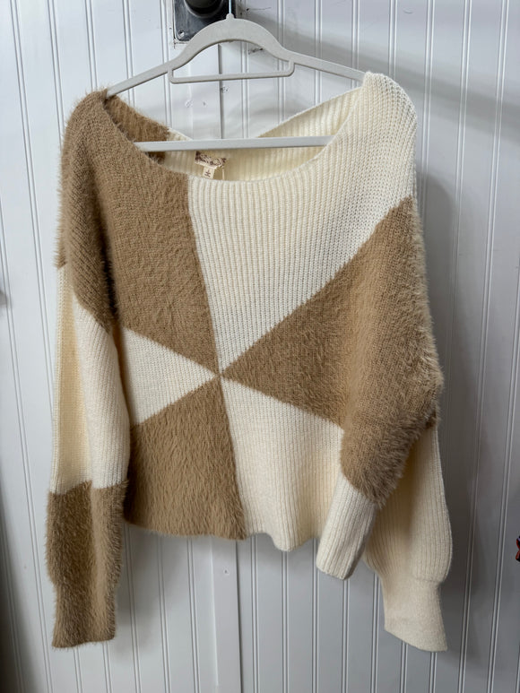 Tan & Cream Color Block Sweater