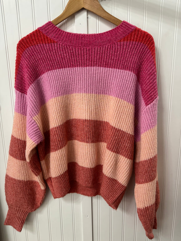 Fuchsia Multi Stripe Sweater