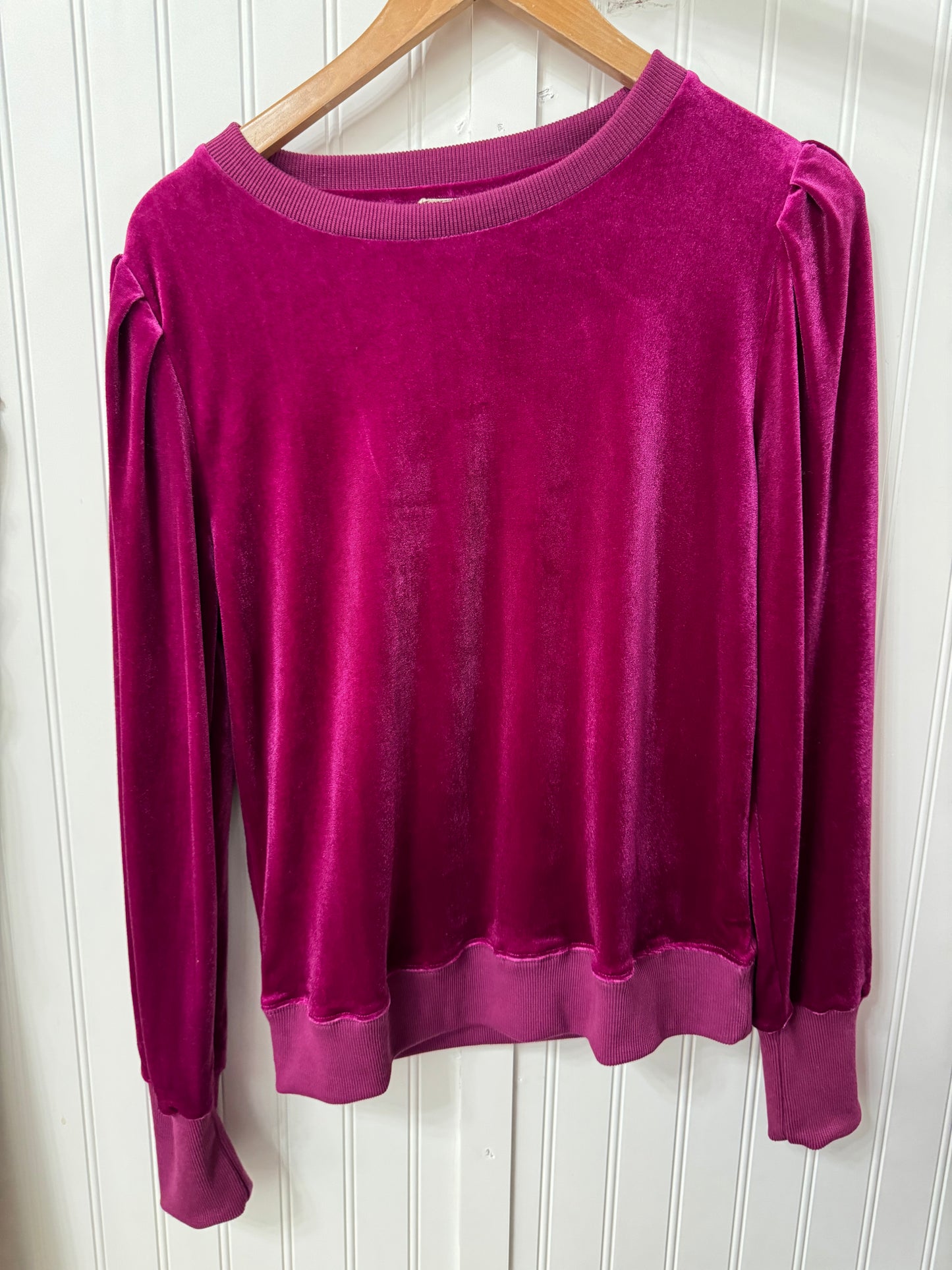 Magenta Velour Pullover