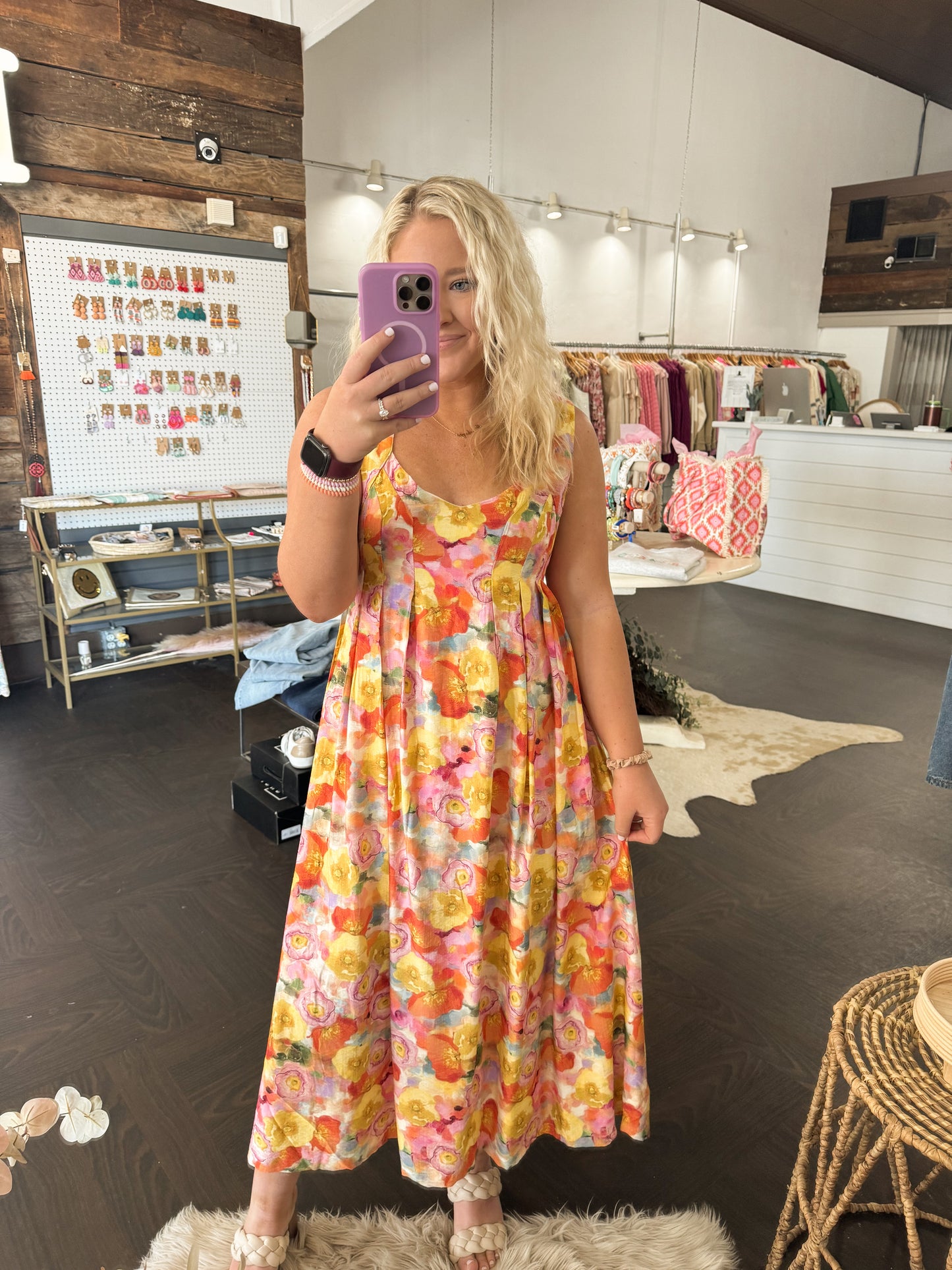 Multi Color Floral Long Dress