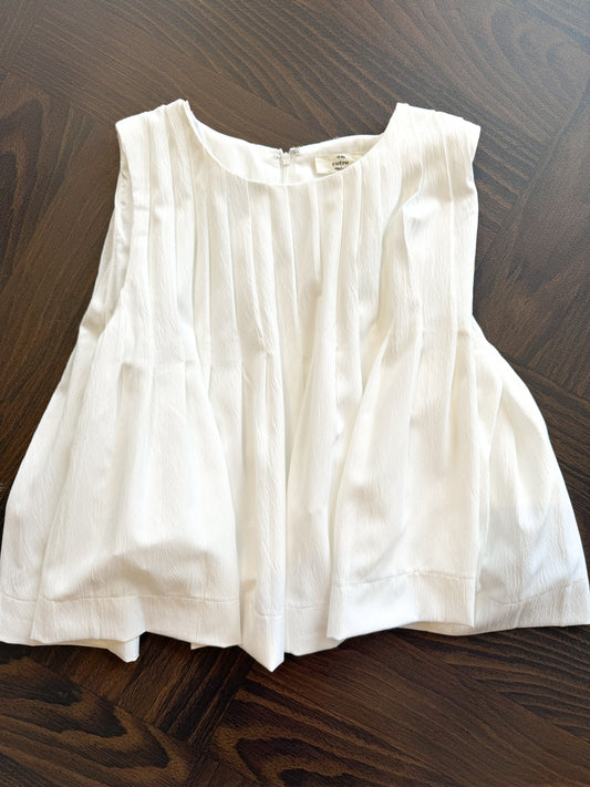 White Pleated Top