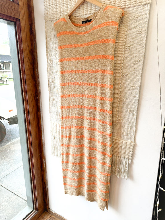 Orange Stripe Knit Dress