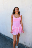 Pink Sport Pleated Romper