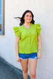 Avocado Ruffle Top