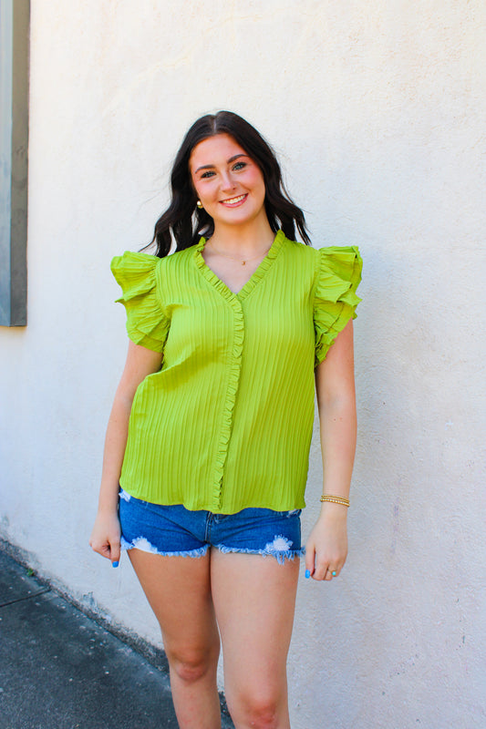 Avocado Ruffle Top