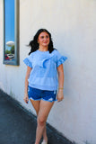 Baby Blue Bow Top