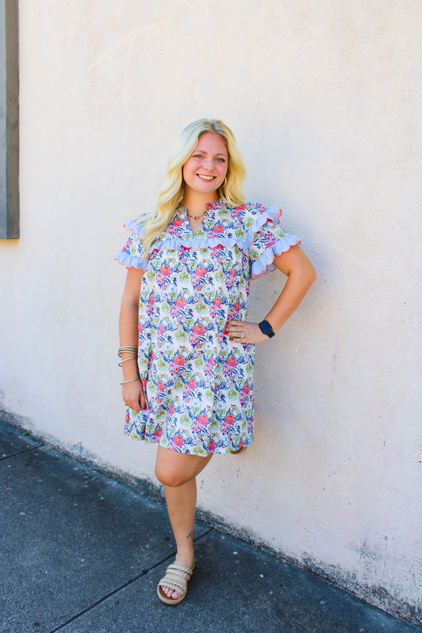 Floral Scallop Summer Dress