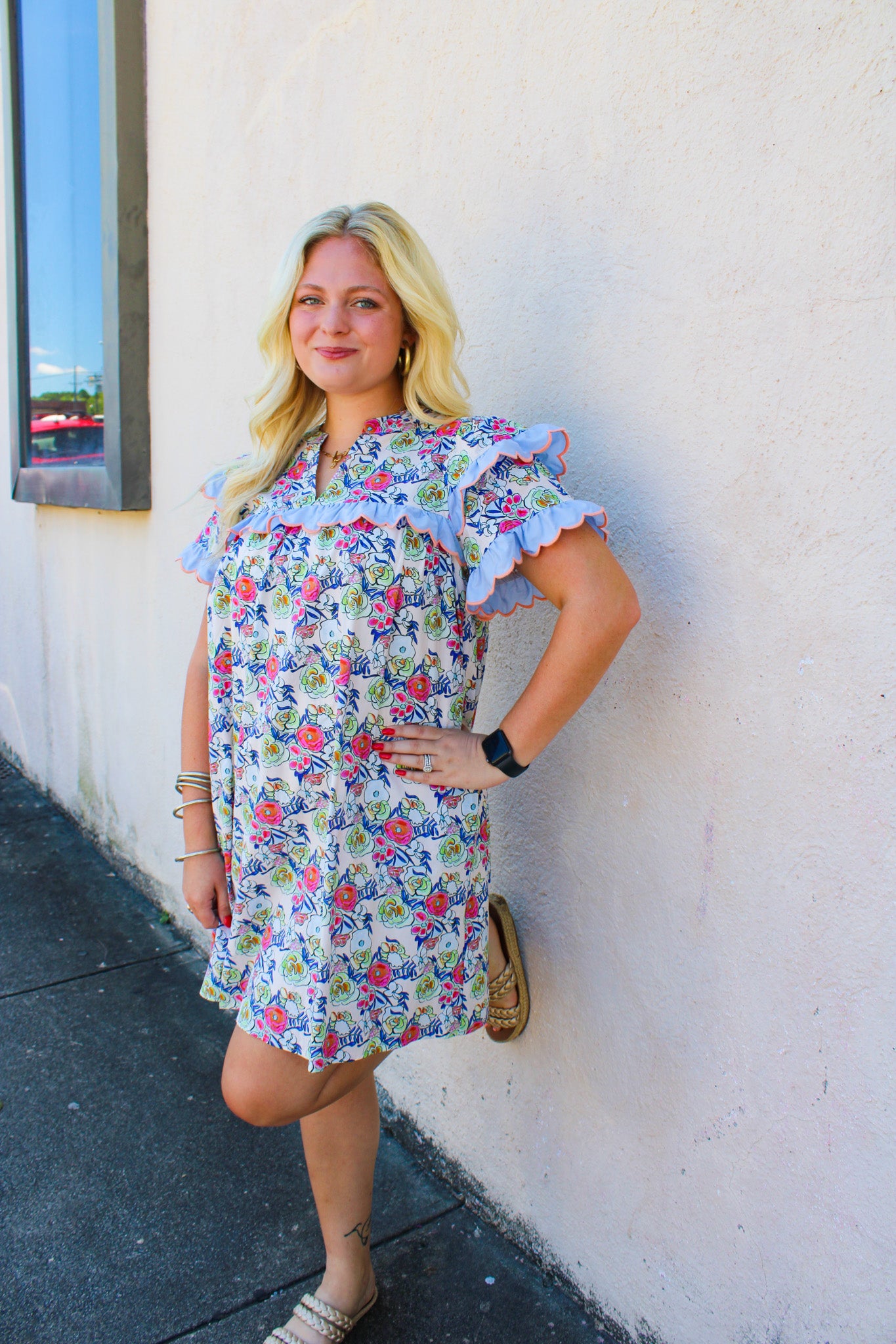 Floral Scallop Summer Dress