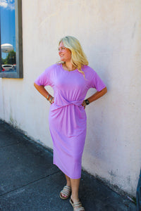 Lilac Tshirt Tie Dress