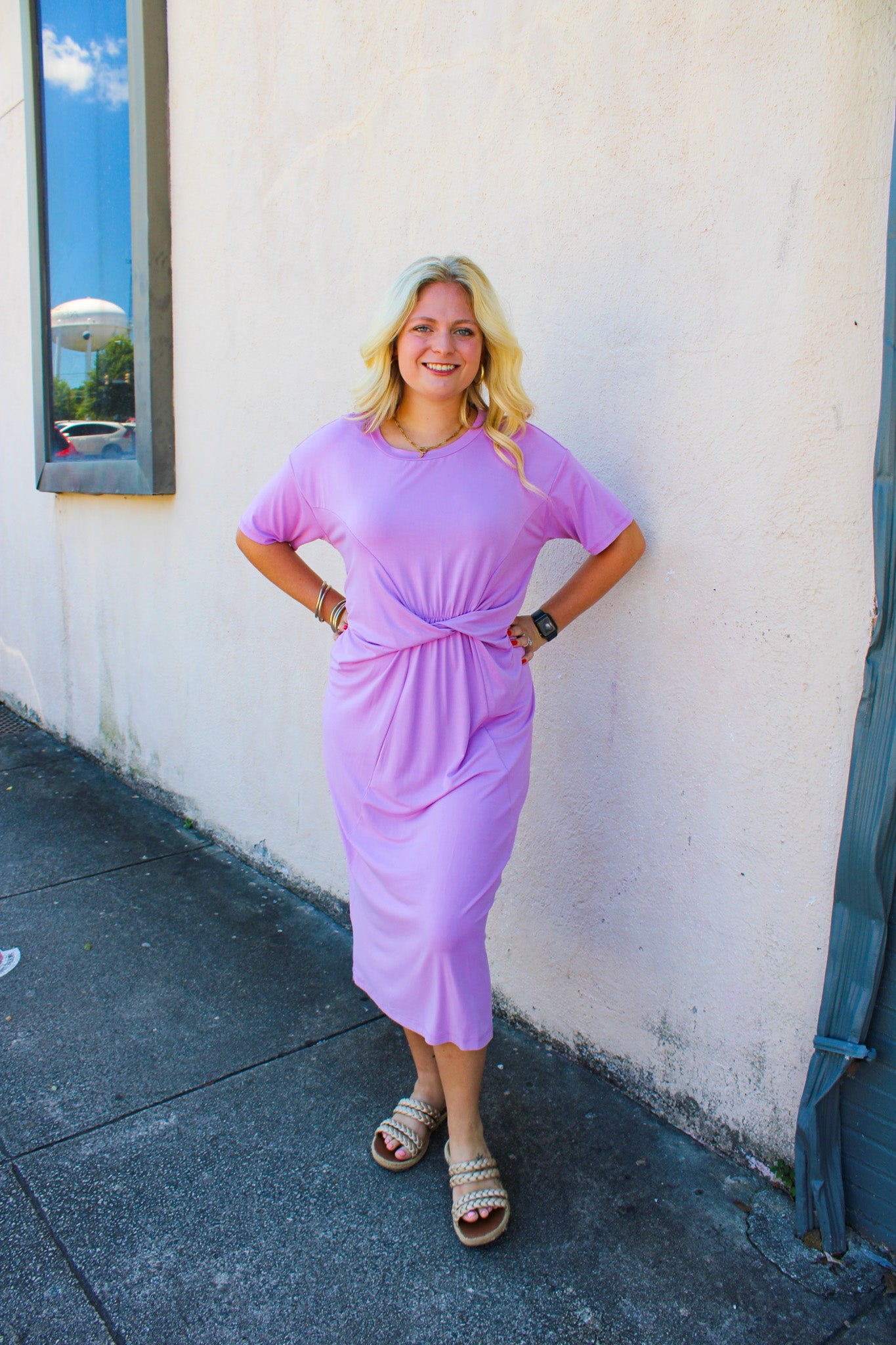 Lilac Tshirt Tie Dress