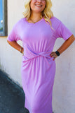 Lilac Tshirt Tie Dress