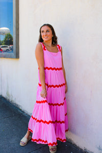 Berry Pink Swirl Tier Dress