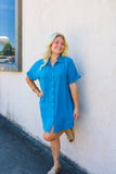 Peacock Button Up Dress