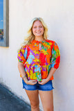 Bright Floral Bow Top