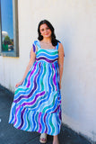 Blue Swirl Tier Dress