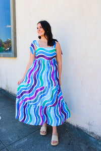 Blue Swirl Tier Dress