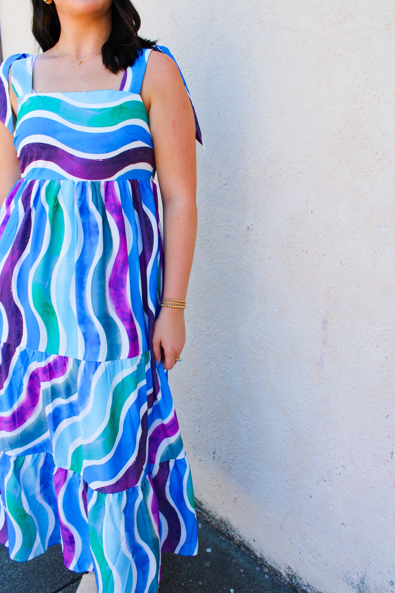 Blue Swirl Tier Dress