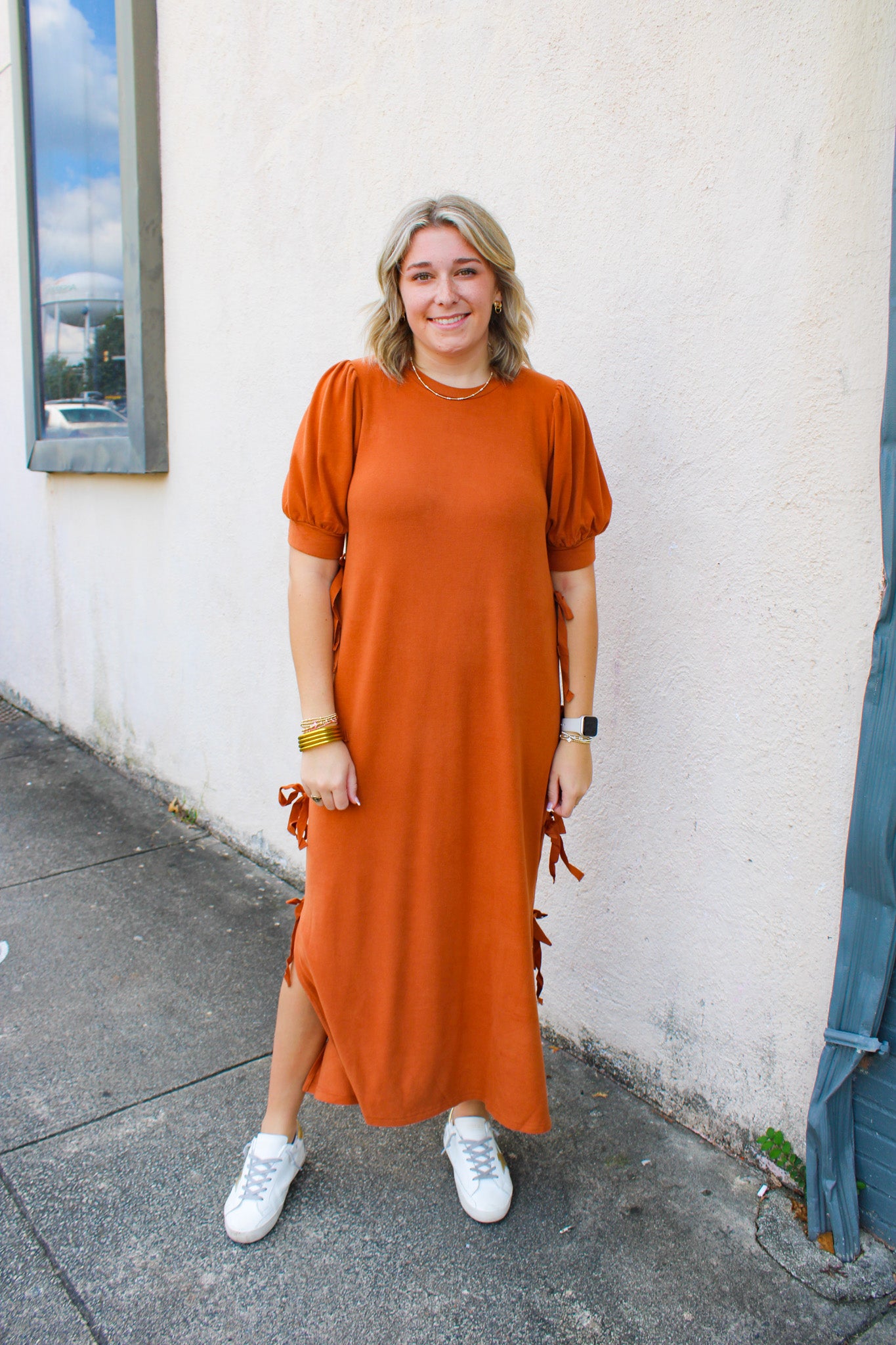 Pumpkin Bow Sweater Dress