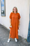 Pumpkin Bow Sweater Dress