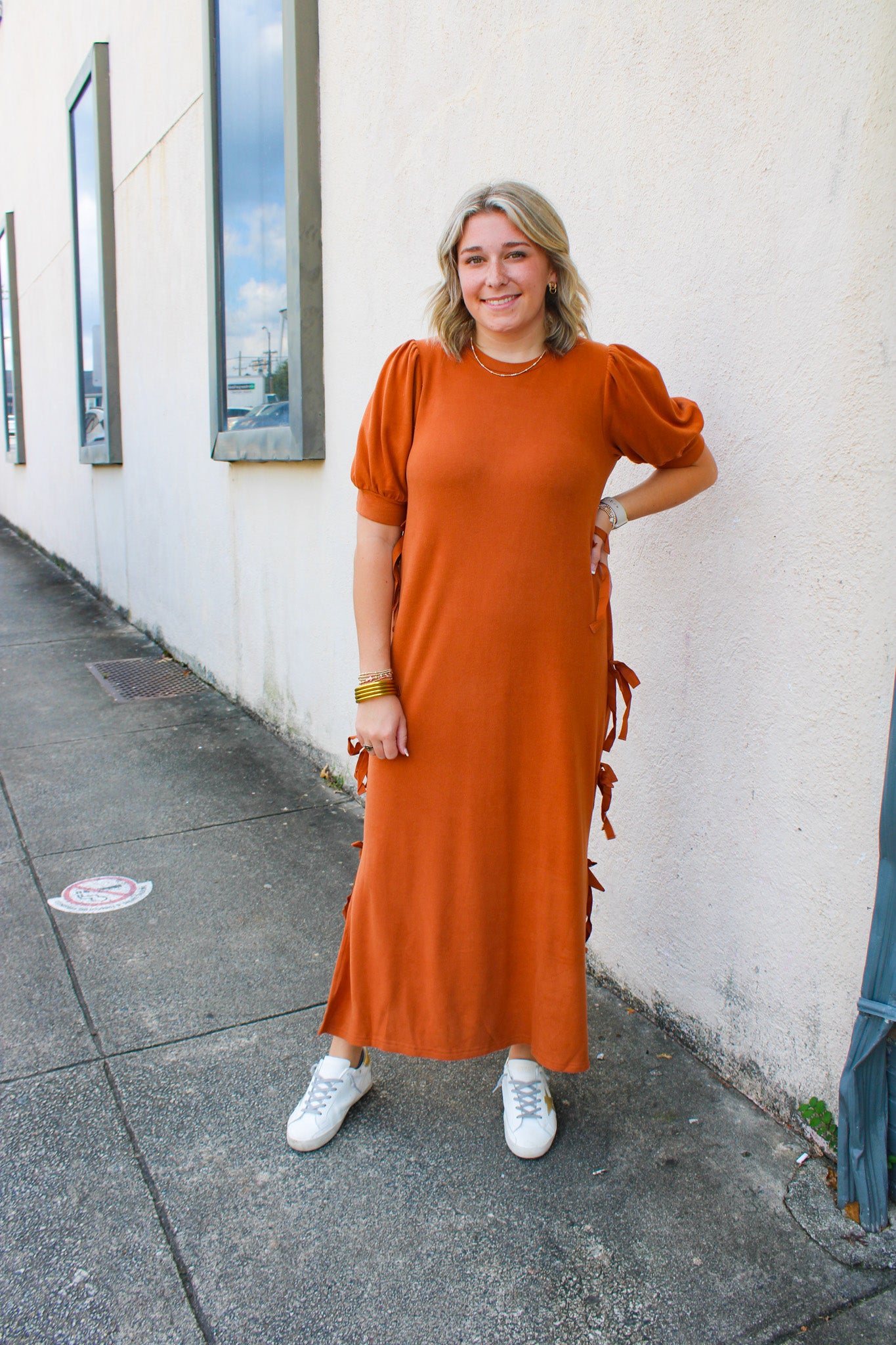 Pumpkin Bow Sweater Dress