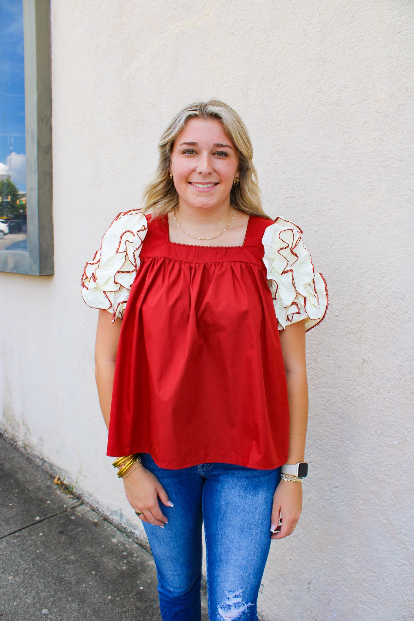 Brick & Ruffles Top