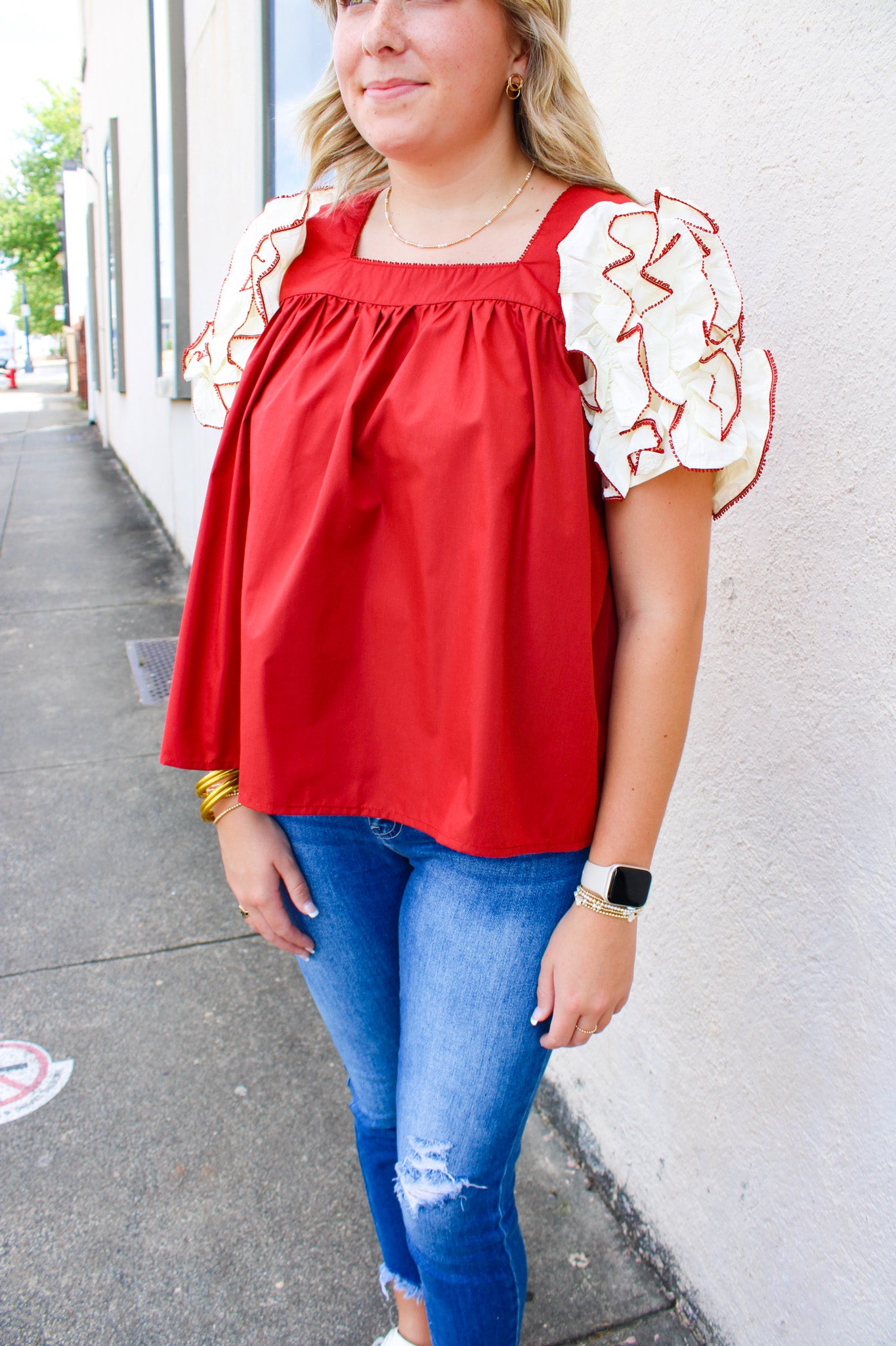 Brick & Ruffles Top