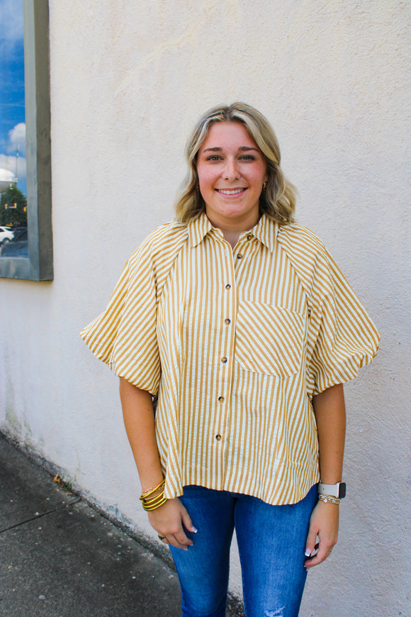 Mustard Stripe Blouse